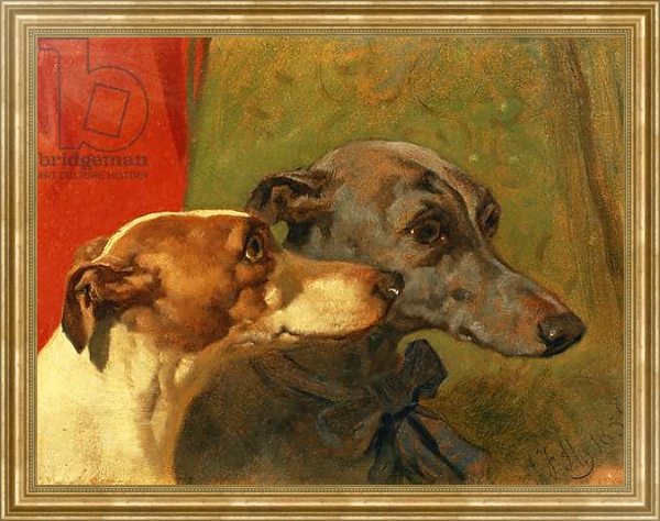 Постер The Greyhounds 'Charley' and 'Jimmy' in an Interior с типом исполнения На холсте в раме в багетной раме NA033.1.051