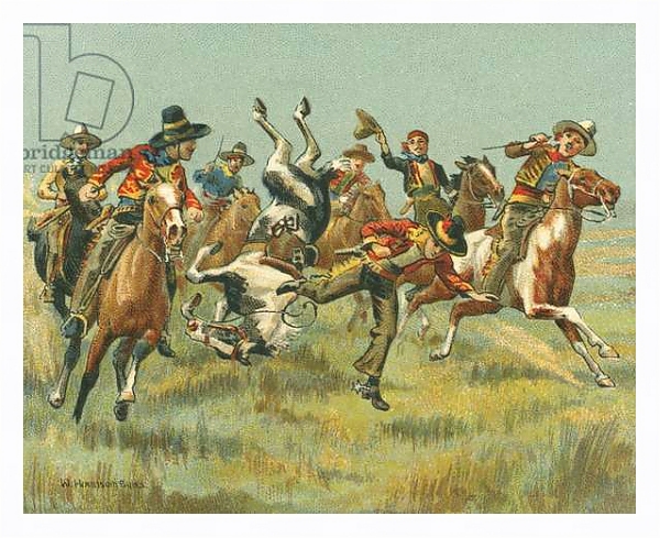 Постер Races Historic and Modern, Mexican Horse Races с типом исполнения На холсте в раме в багетной раме 221-03