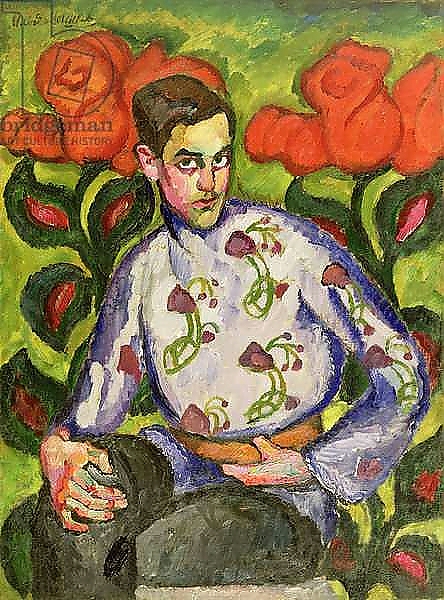 Постер Portrait of a Boy in a Coloured Shirt, 1909 с типом исполнения На холсте без рамы