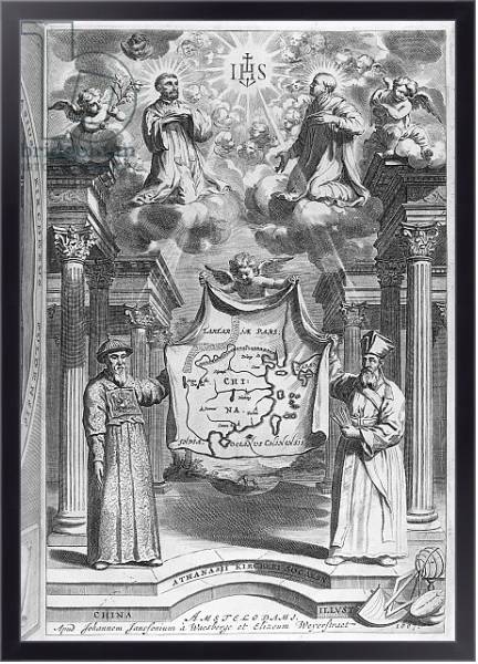 Постер Frontispiece to 'China Monumentis' by Athanasius Kircher, 1667 с типом исполнения На холсте в раме в багетной раме 221-01