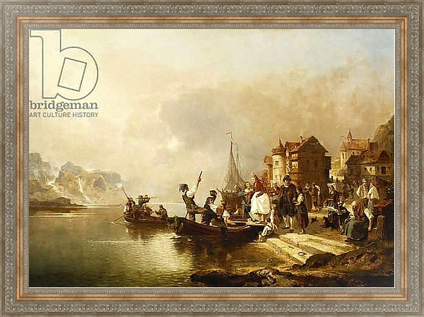 Постер A Wedding Party Boarding a Boat, 1864 с типом исполнения На холсте в раме в багетной раме 484.M48.310