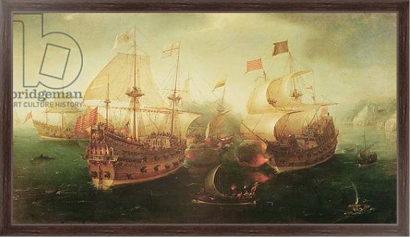 Постер Naval Battle, 1605 с типом исполнения На холсте в раме в багетной раме 221-02