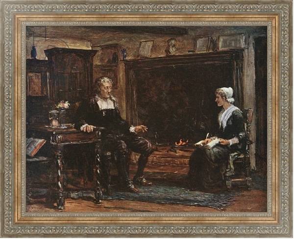 Постер Milton in his cottage dictating Paradise Regained с типом исполнения На холсте в раме в багетной раме 484.M48.310