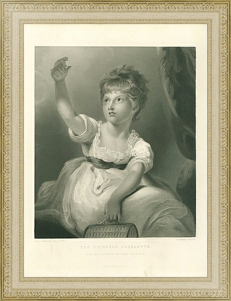 Постер Принцесса Шарлотта с типом исполнения Акварель в раме в багетной раме 484.M48.725