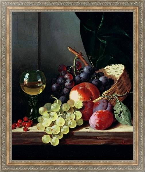 Постер Grapes and plums 1 с типом исполнения На холсте в раме в багетной раме 484.M48.310