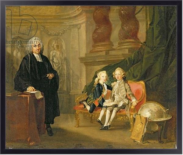 Постер Prince George and Prince Edward Sons of Frederick Prince of Wale, c.1748 с типом исполнения На холсте в раме в багетной раме 221-01