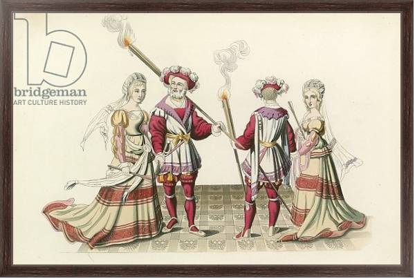 Постер Figures From Tapestries, early 16th century с типом исполнения На холсте в раме в багетной раме 221-02