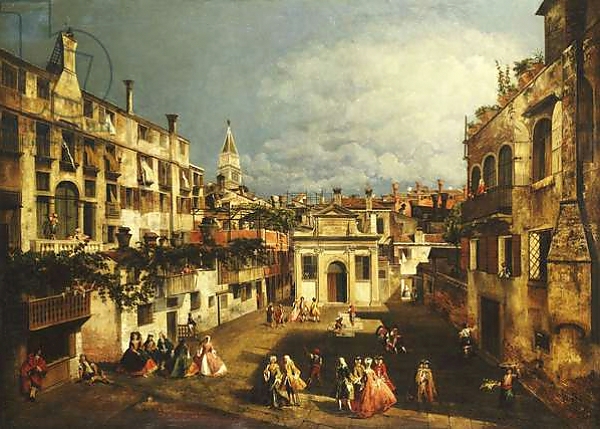 Постер The Campo San Gallo, Venice, c.1740s с типом исполнения На холсте без рамы