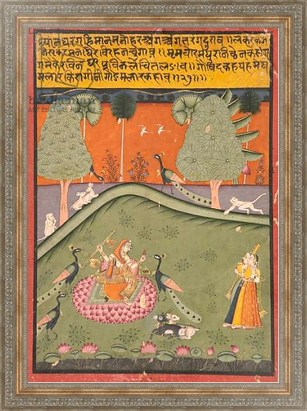 Постер Gaurmalar Ragini of Megh, c.1720 с типом исполнения На холсте в раме в багетной раме 484.M48.310