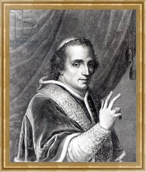 Постер Pope Pius VII, engraved by Rafaello Morghen с типом исполнения На холсте в раме в багетной раме NA033.1.051