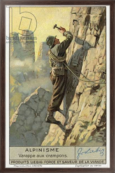 Постер Climbing using crampons с типом исполнения На холсте в раме в багетной раме 221-02