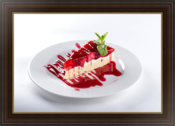 Постер Кусок ягодного торта с типом исполнения На холсте в раме в багетной раме 1.023.151