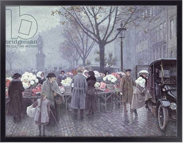 Постер A Flower Market, Hojbroplads, Copenhagen с типом исполнения На холсте в раме в багетной раме 221-01