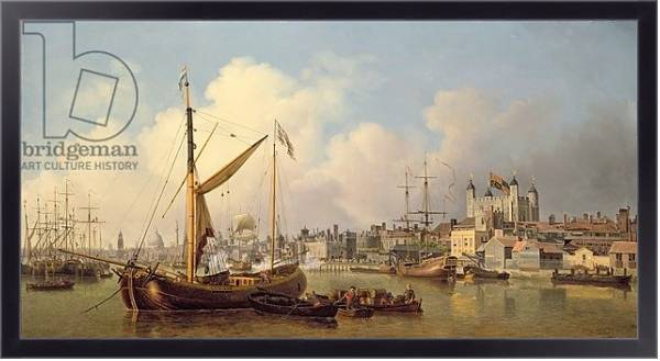 Постер The Thames and the Tower of London supposedly on the King's Birthday, 1771 с типом исполнения На холсте в раме в багетной раме 221-01