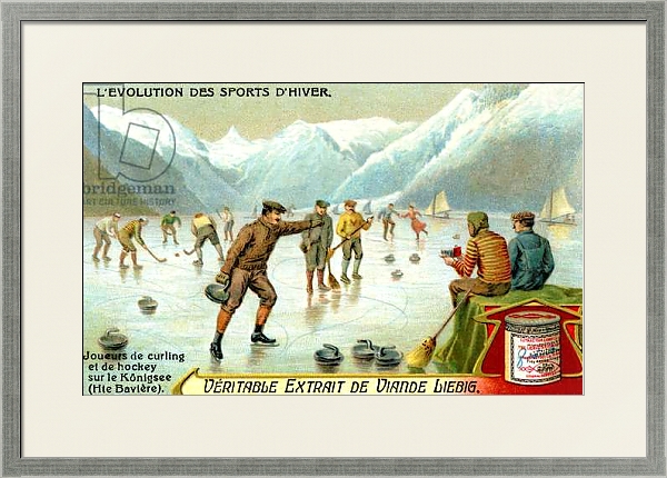 Постер The Evolution of Winter Sports: Curling and hockey с типом исполнения Под стеклом в багетной раме 1727.2510
