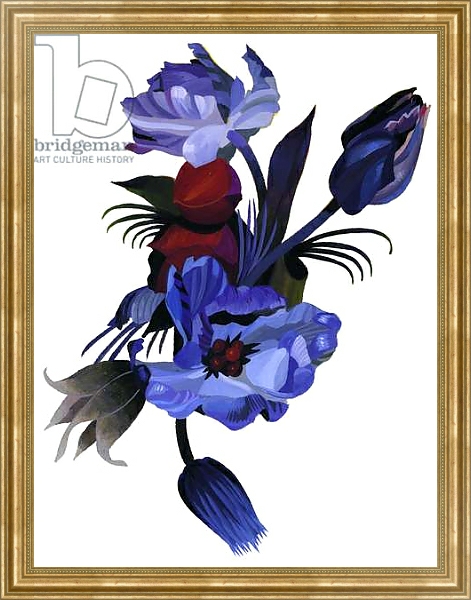 Постер Deep blue tulips. с типом исполнения На холсте в раме в багетной раме NA033.1.051