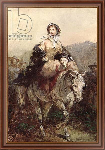 Постер Young Woman on a Horse с типом исполнения На холсте в раме в багетной раме 35-M719P-83