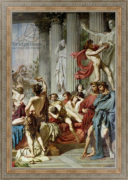 Постер The Romans of the Decadence, detail of the right hand group, 1847 с типом исполнения На холсте в раме в багетной раме 484.M48.310