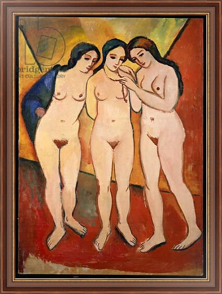 Постер Three Nude Women, 1912 с типом исполнения На холсте в раме в багетной раме 35-M719P-83