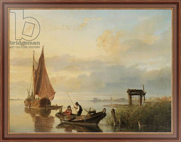 Постер Fishing vessels at sunset с типом исполнения На холсте в раме в багетной раме 35-M719P-83