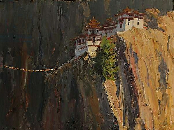 Постер Tiger's Nest Monastery с типом исполнения На холсте без рамы