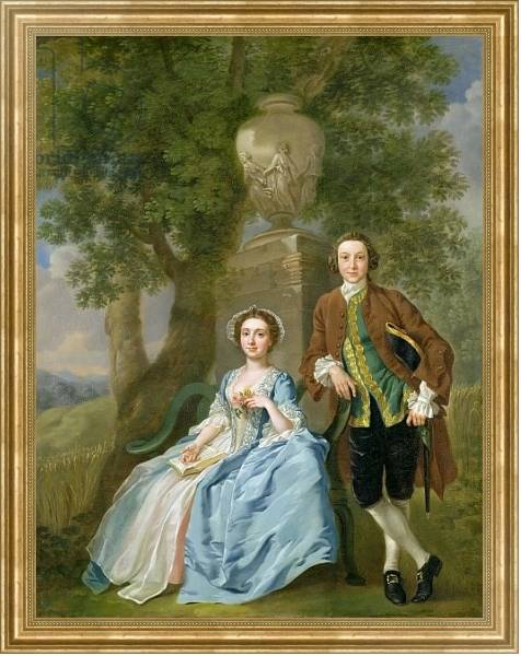 Постер Portrait of George and Margaret Rogers, c.1748-50 с типом исполнения На холсте в раме в багетной раме NA033.1.051