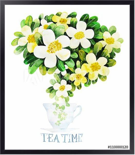 Постер Время для чая с типом исполнения На холсте в раме в багетной раме 221-01