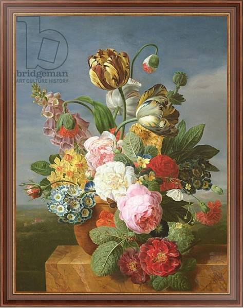Постер Bouquet of flowers in a vase с типом исполнения На холсте в раме в багетной раме 35-M719P-83