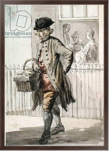 Постер London Cries: A Muffin Man, c.1759 с типом исполнения На холсте в раме в багетной раме 221-02