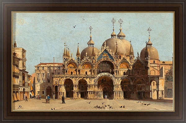 Постер Venice, La facciata della Basilica S. Marco с типом исполнения На холсте в раме в багетной раме 1.023.151