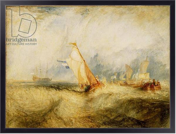 Постер Van Tromp Going About to Please His Masters - Ships a Sea Getting a Good Wetting, 1844 с типом исполнения На холсте в раме в багетной раме 221-01