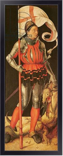 Постер Stephan Paumgartner portrayed as Saint George, left panel of the Paumgartner Altarpiece, c.1500 с типом исполнения На холсте в раме в багетной раме 221-01