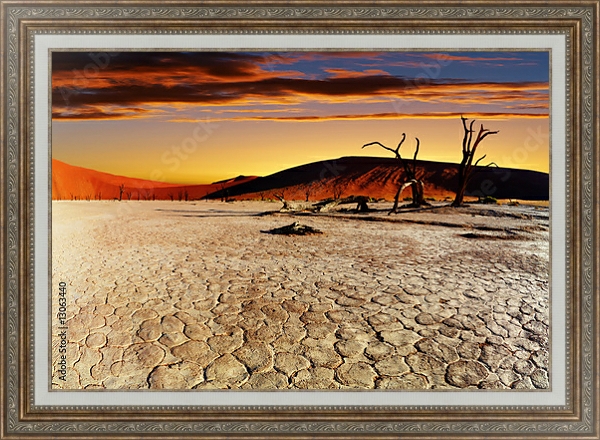 Постер Пустыня Намиб, Соссусфлей, Намибия с типом исполнения На холсте в раме в багетной раме 595.M52.330