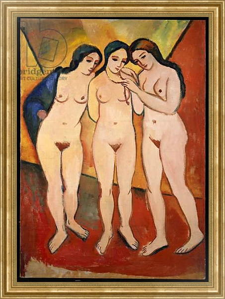 Постер Three Nude Women, 1912 с типом исполнения На холсте в раме в багетной раме NA033.1.051