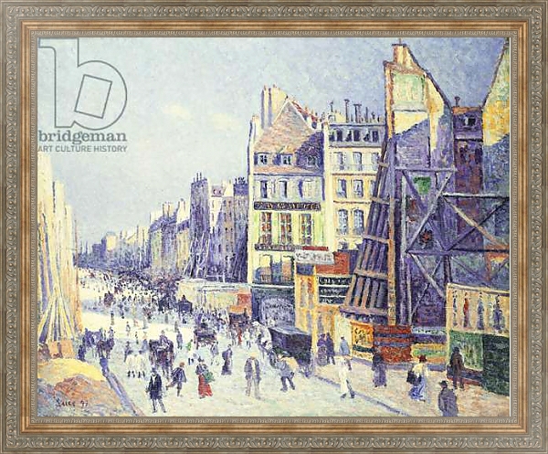 Постер La Rue Reaumur, 1897 с типом исполнения На холсте в раме в багетной раме 484.M48.310