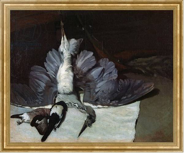 Постер Still-Life: Heron with Spread Wings, 1867 с типом исполнения На холсте в раме в багетной раме NA033.1.051