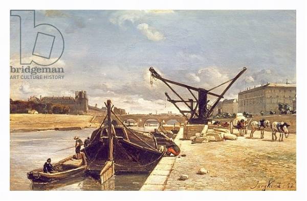 Постер View of the Pont Royal, Paris с типом исполнения На холсте в раме в багетной раме 221-03