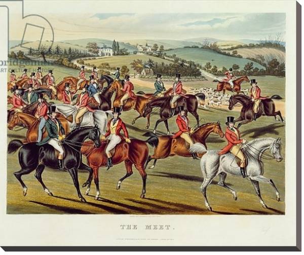 Постер 'The Meet', plate I from 'Fox Hunting', 1838 с типом исполнения На холсте без рамы
