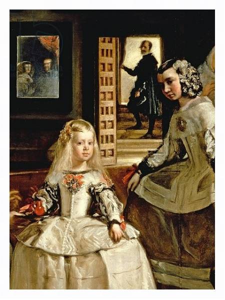 Постер Las Meninas, detail of the Infanta Margarita and her maid, 1656 с типом исполнения На холсте в раме в багетной раме 221-03