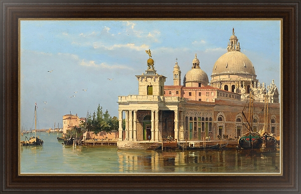 Постер The Dogana with Santa Maria della Salute, Venice с типом исполнения На холсте в раме в багетной раме 1.023.151