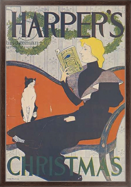 Постер Harper's Christmas, 1894 с типом исполнения На холсте в раме в багетной раме 221-02