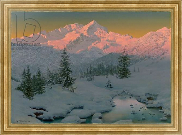 Постер At the Foot of the Garmisch Mountains, Bavaria, 1922 с типом исполнения На холсте в раме в багетной раме NA033.1.051