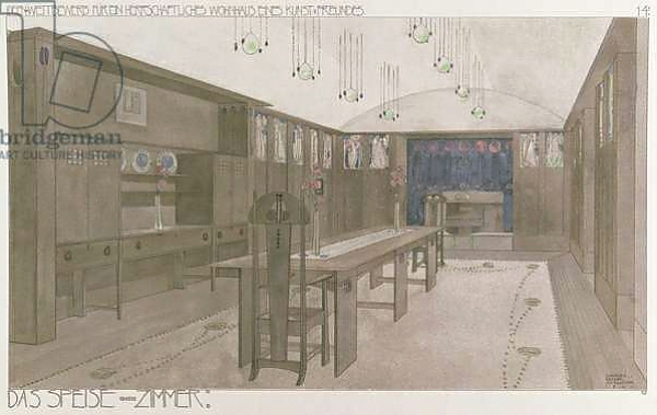 Постер Design for a Dining Room, 1901 с типом исполнения На холсте без рамы