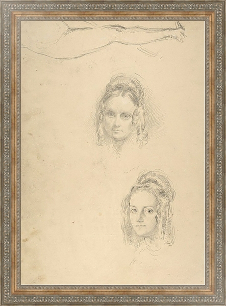 Постер Two Portrait Studies of the Artist’s Wife, and a Study of a Leg and Torso с типом исполнения На холсте в раме в багетной раме 484.M48.310