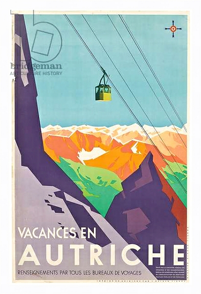 Постер Poster advertising vacations in Austria, с типом исполнения На холсте в раме в багетной раме 221-03