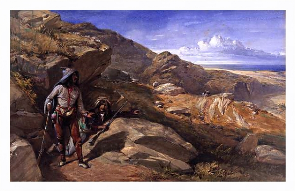Постер Two Bandits in the Hills, 1857 с типом исполнения На холсте в раме в багетной раме 221-03