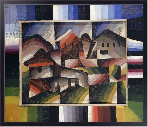 Постер House in the Landscape; Hauser in Landschaft, c.1920 с типом исполнения На холсте в раме в багетной раме 221-01