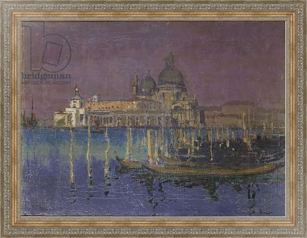 Постер Nocturne: The Dogana and Santa Maria della Salute, Venice, 1896 с типом исполнения На холсте в раме в багетной раме 484.M48.310