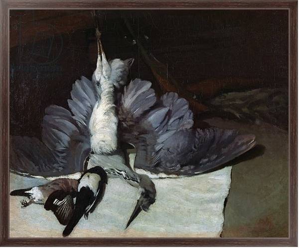 Постер Still-Life: Heron with Spread Wings, 1867 с типом исполнения На холсте в раме в багетной раме 221-02