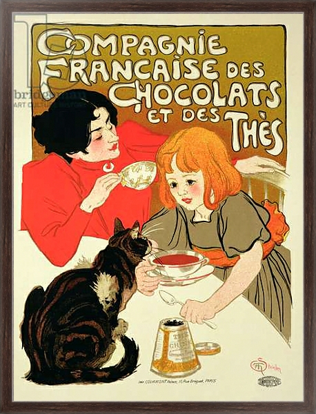 Постер Poster Advertising the French Company of Chocolate and Tea с типом исполнения На холсте в раме в багетной раме 221-02